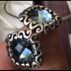 Ocean blue Brighton crystal earrings